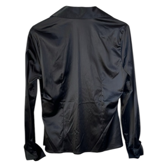 Naracamicie Black Long Sleeveve Satin Blouse Top - Picture 2 of 9
